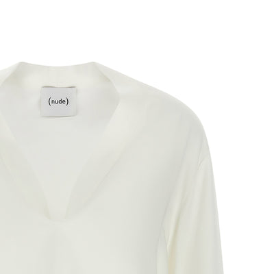 Nude V-neck Blouse