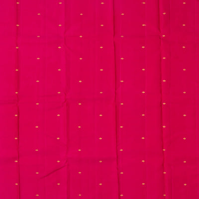 Red Handloom Kanchipuram Silk Saree With Stripes & Buttas