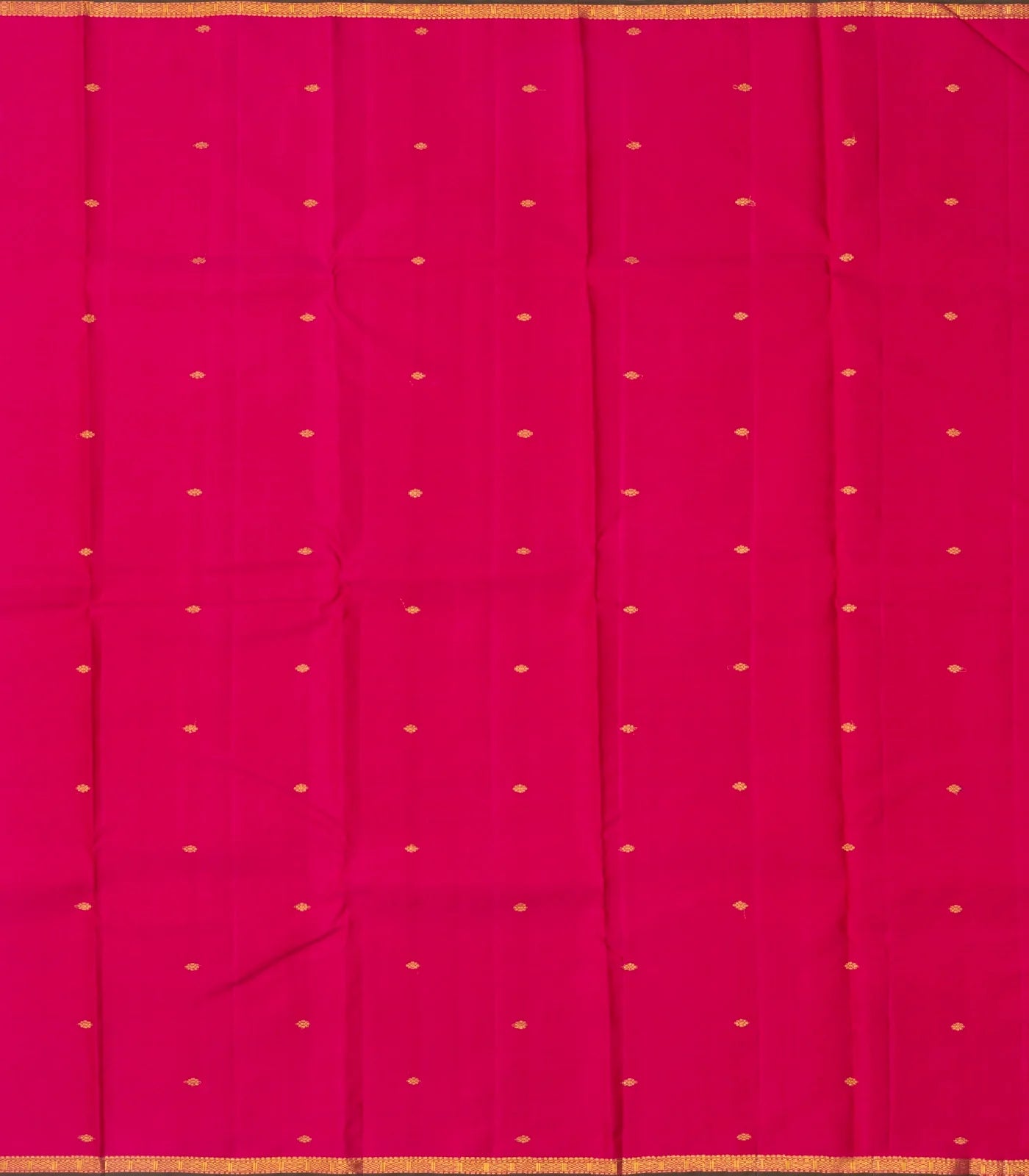 Red Handloom Kanchipuram Silk Saree With Stripes & Buttas