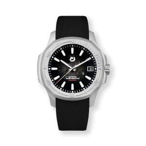 Nuun Official N200 Titanium Gray v2 Index Men Automatic Watch Translucent Dial With Titanium Gray Coated 316L Sandblast Stainless Steel - N200 Titanium Gray v2