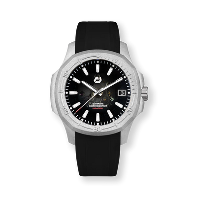 Nuun Official N200 Titanium Gray v2 Index Men Automatic Watch Translucent Dial With Titanium Gray Coated 316L Sandblast Stainless Steel - N200 Titanium Gray v2