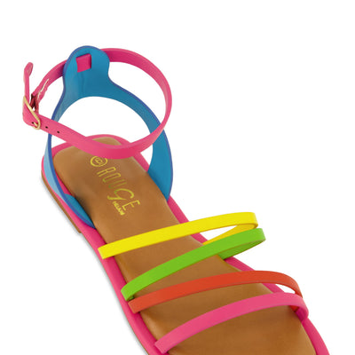Asymmetrical Strappy Flat Sandals