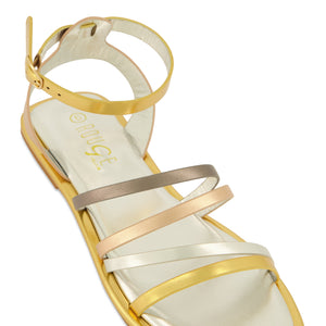 Asymmetrical Strappy Flat Sandals