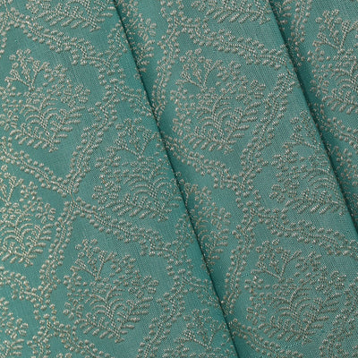 Kanchipattu Aqua-Blue Saree