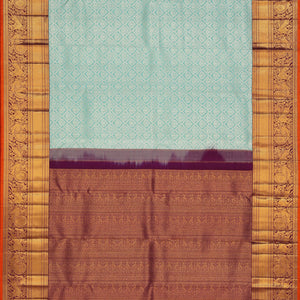 Kanchipattu Aqua-Blue Saree