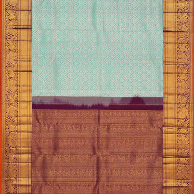 Kanchipattu Aqua-Blue Saree