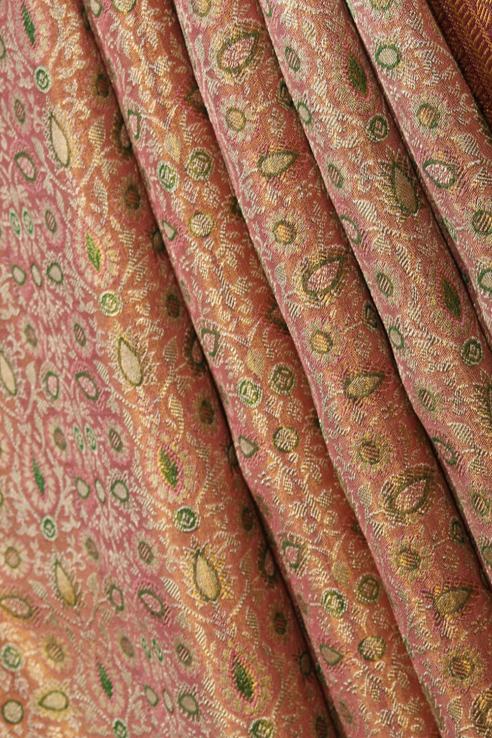 Kanchipattu An Ethereal Gold-Peach Saree