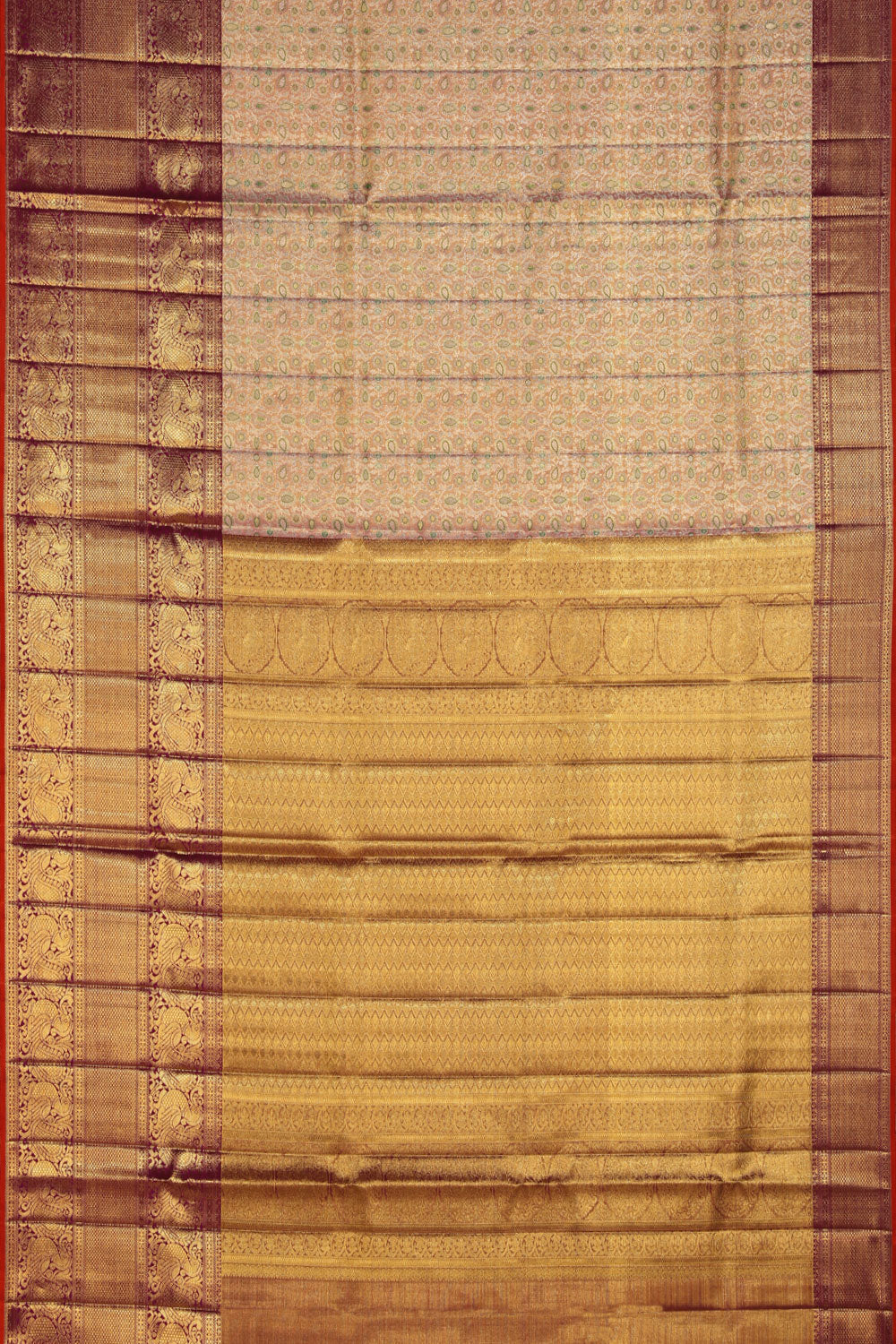 Kanchipattu An Ethereal Gold-Peach Saree