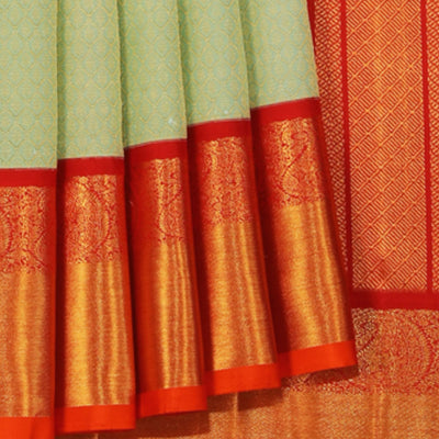 Kanchipattu Aqua-Green Saree