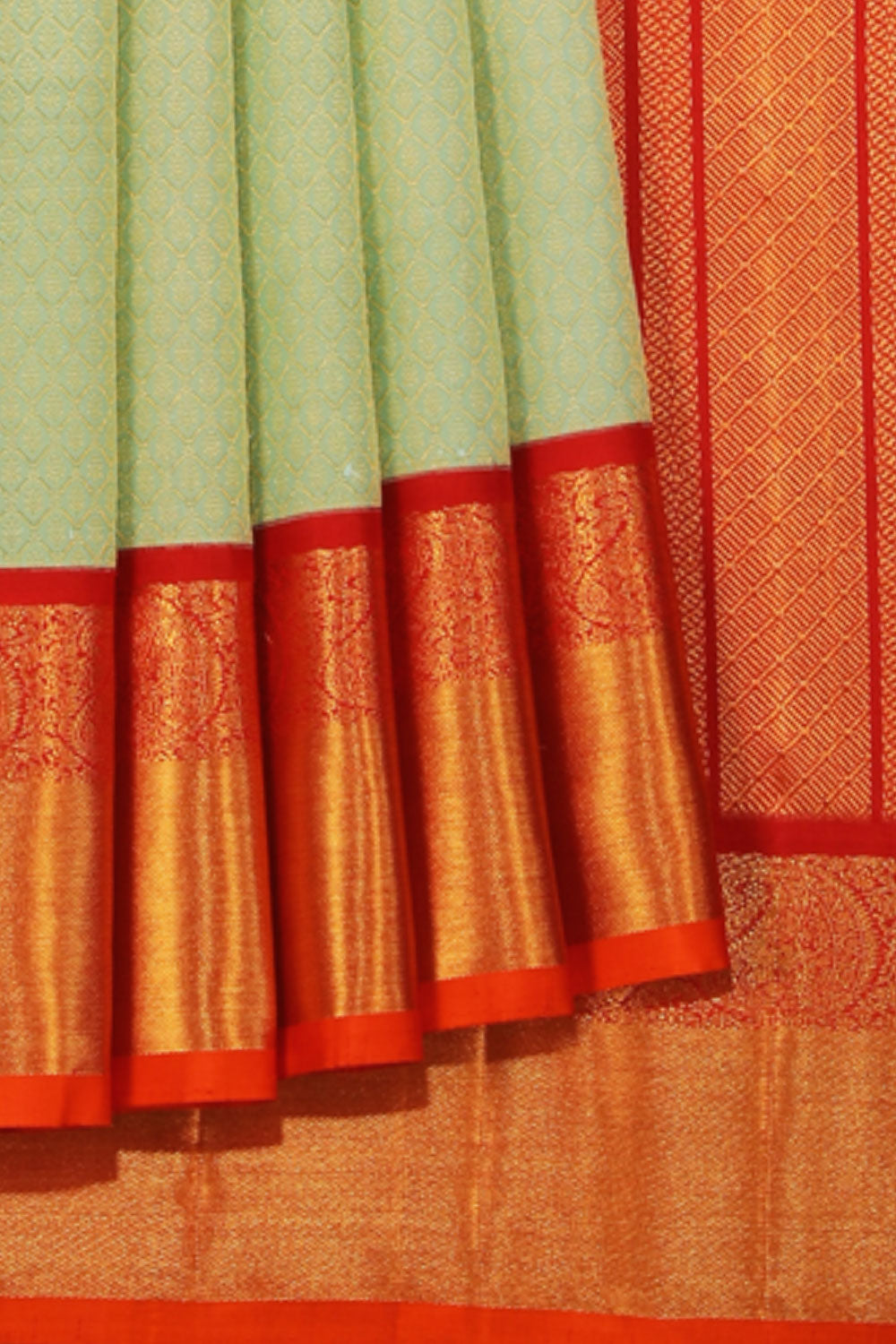 Kanchipattu Aqua-Green Saree