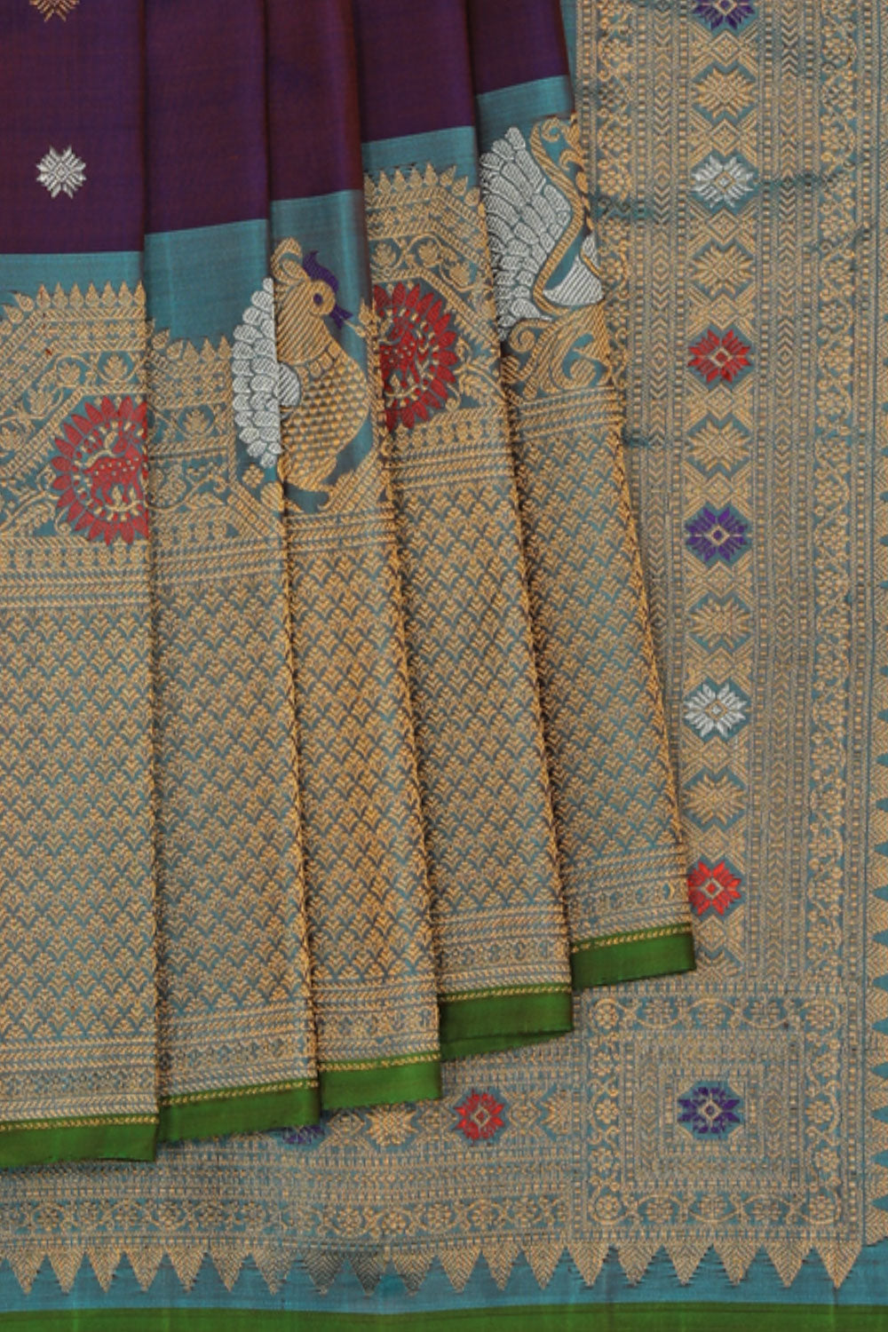 Gadwal-Silk Violet Saree