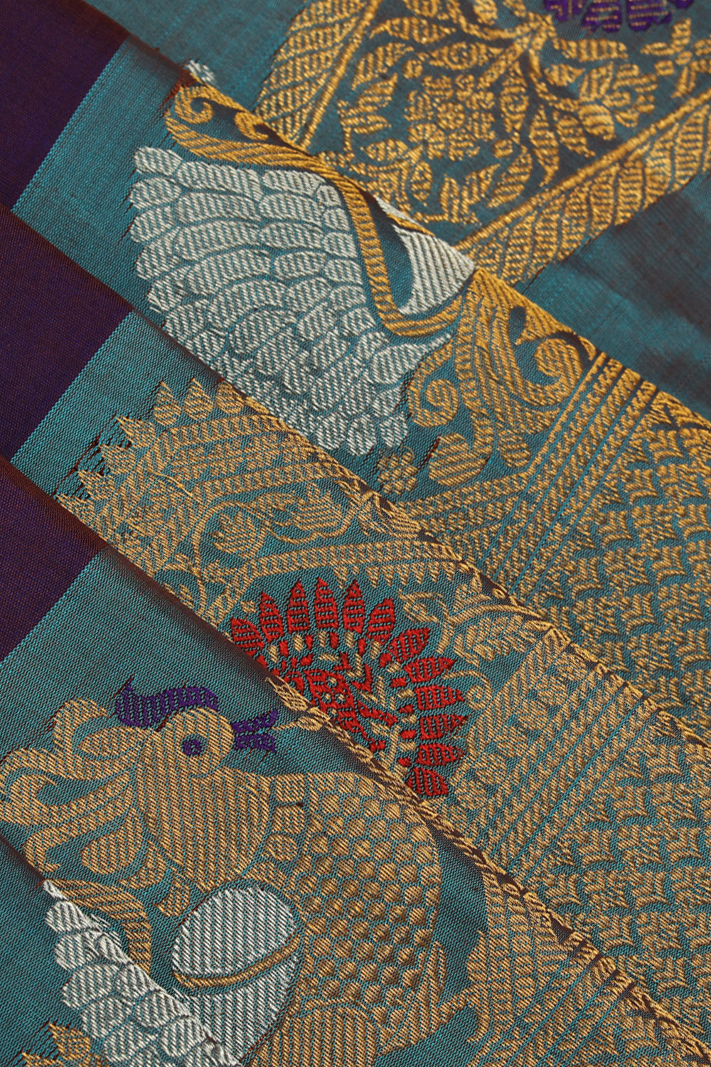 Gadwal-Silk Violet Saree