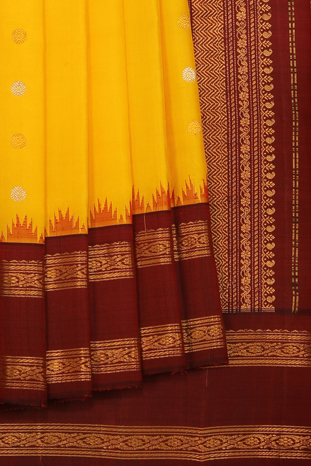 Gadwal Silk Yellow Saree