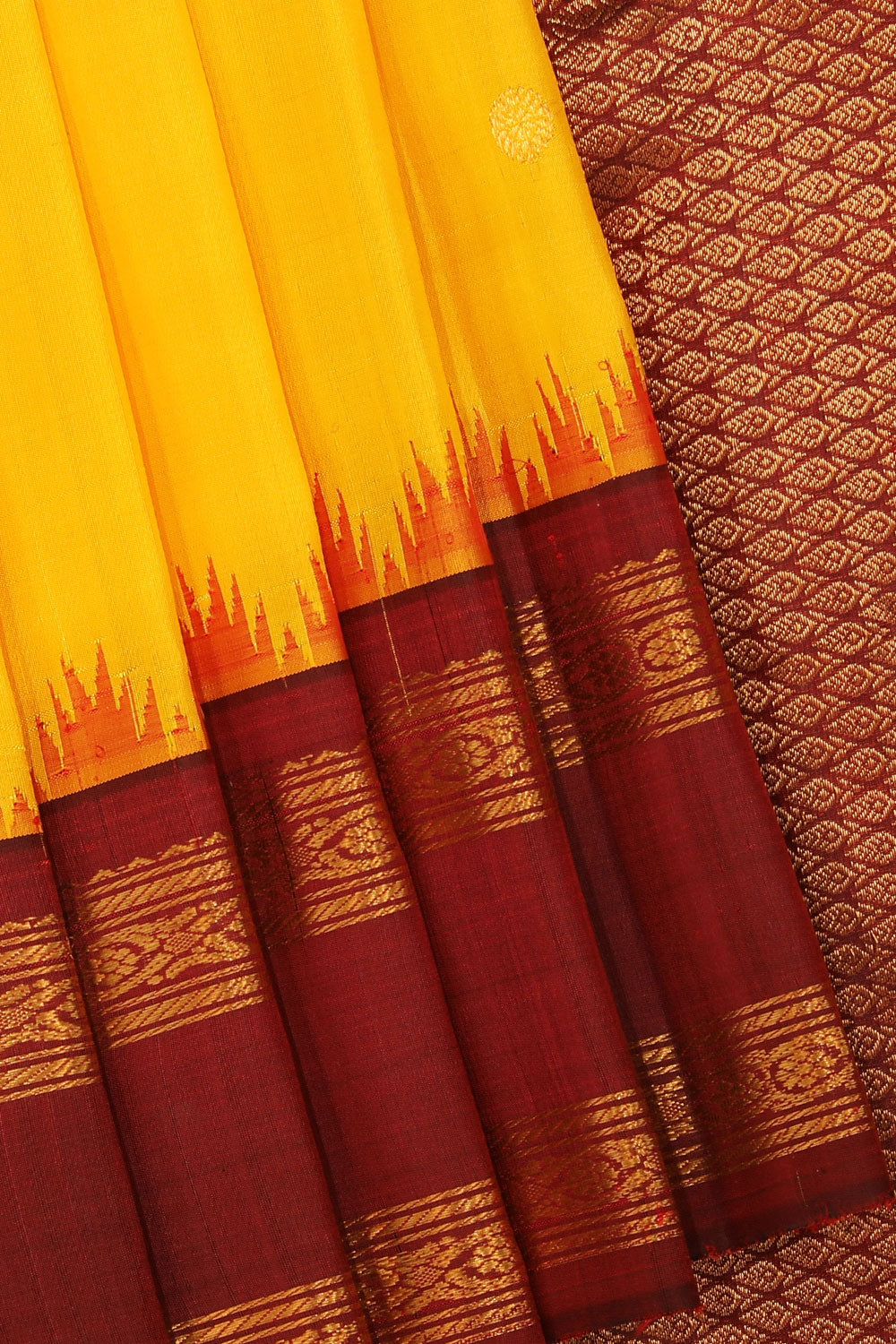 Gadwal Silk Yellow Saree