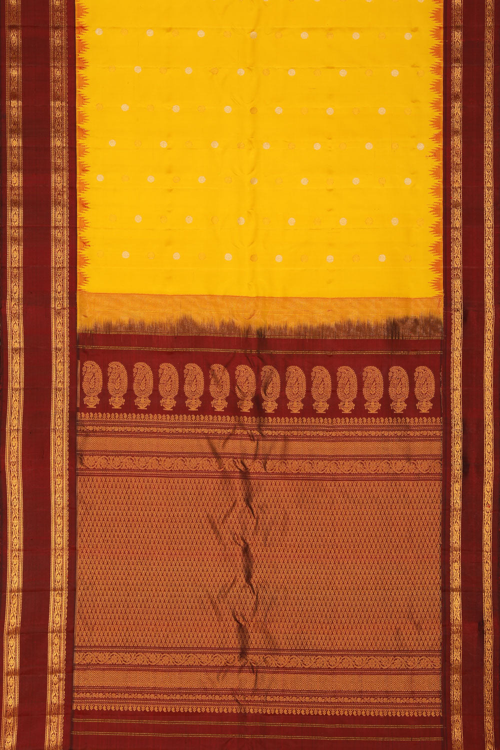 Gadwal Silk Yellow Saree
