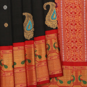 Gadwal Silk Black Saree