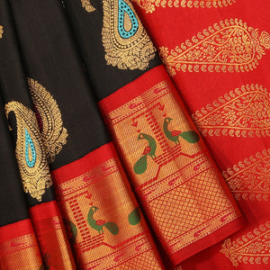 Gadwal Silk Black Saree