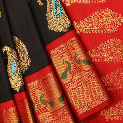 Gadwal Silk Black Saree