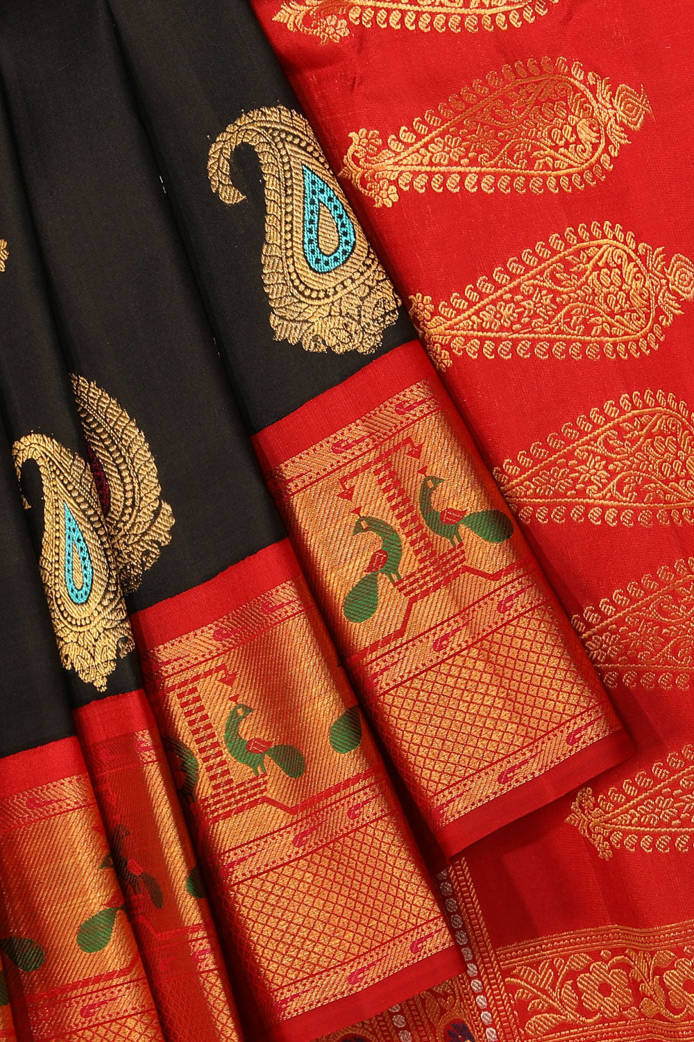 Gadwal Silk Black Saree