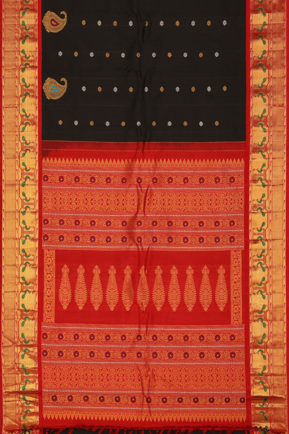 Gadwal Silk Black Saree