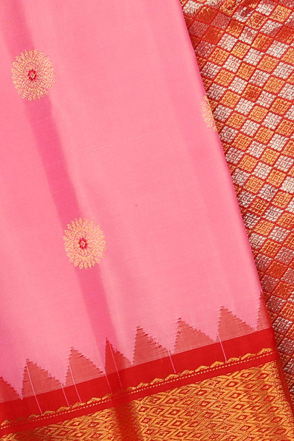 Gadwal Silk Pink Saree