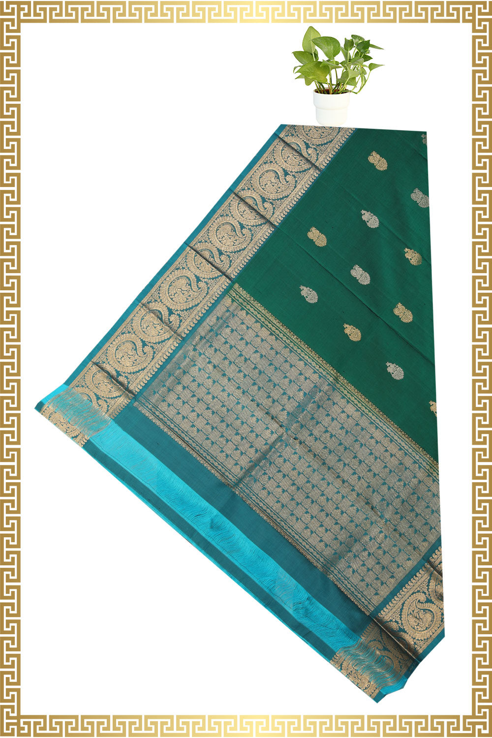 Gadwal Teal-Green Dupatta