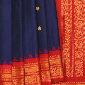 Gadwal Silk Navy Blue Saree