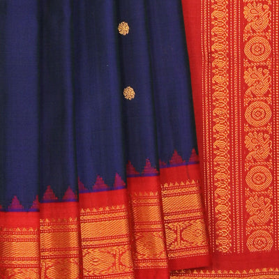 Gadwal Silk Navy Blue Saree