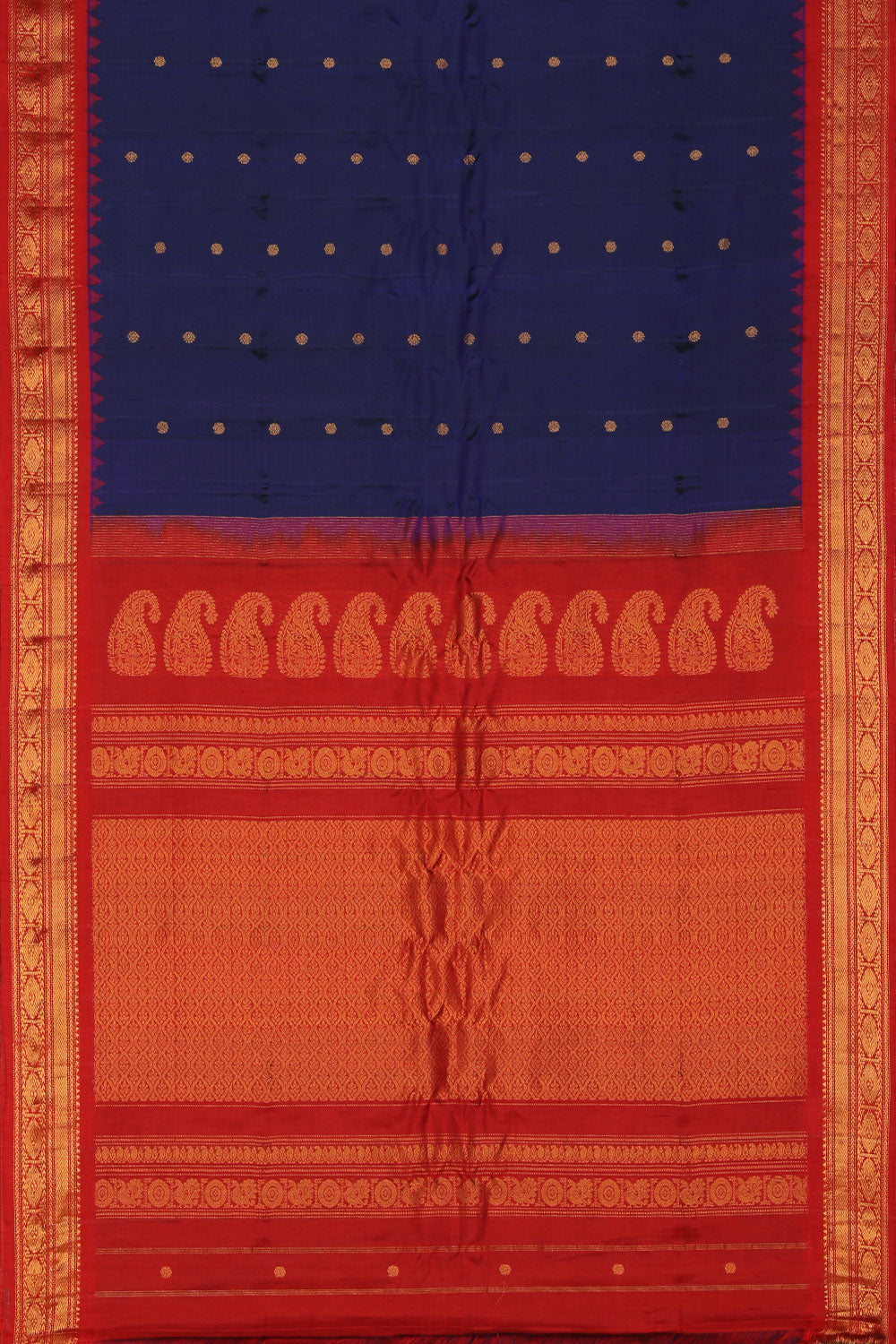 Gadwal Silk Navy Blue Saree