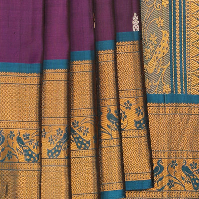 Gadwal Silk Violet Saree