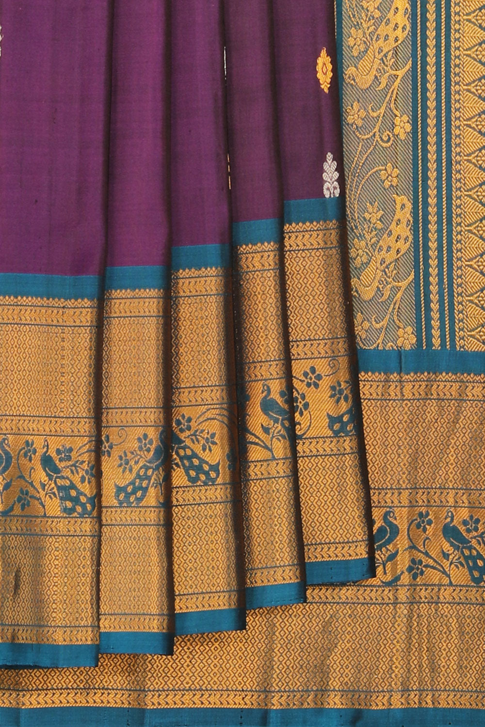 Gadwal Silk Violet Saree