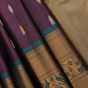 Gadwal Silk Violet Saree