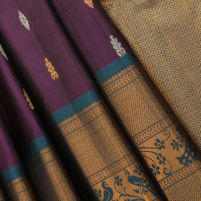 Gadwal Silk Violet Saree