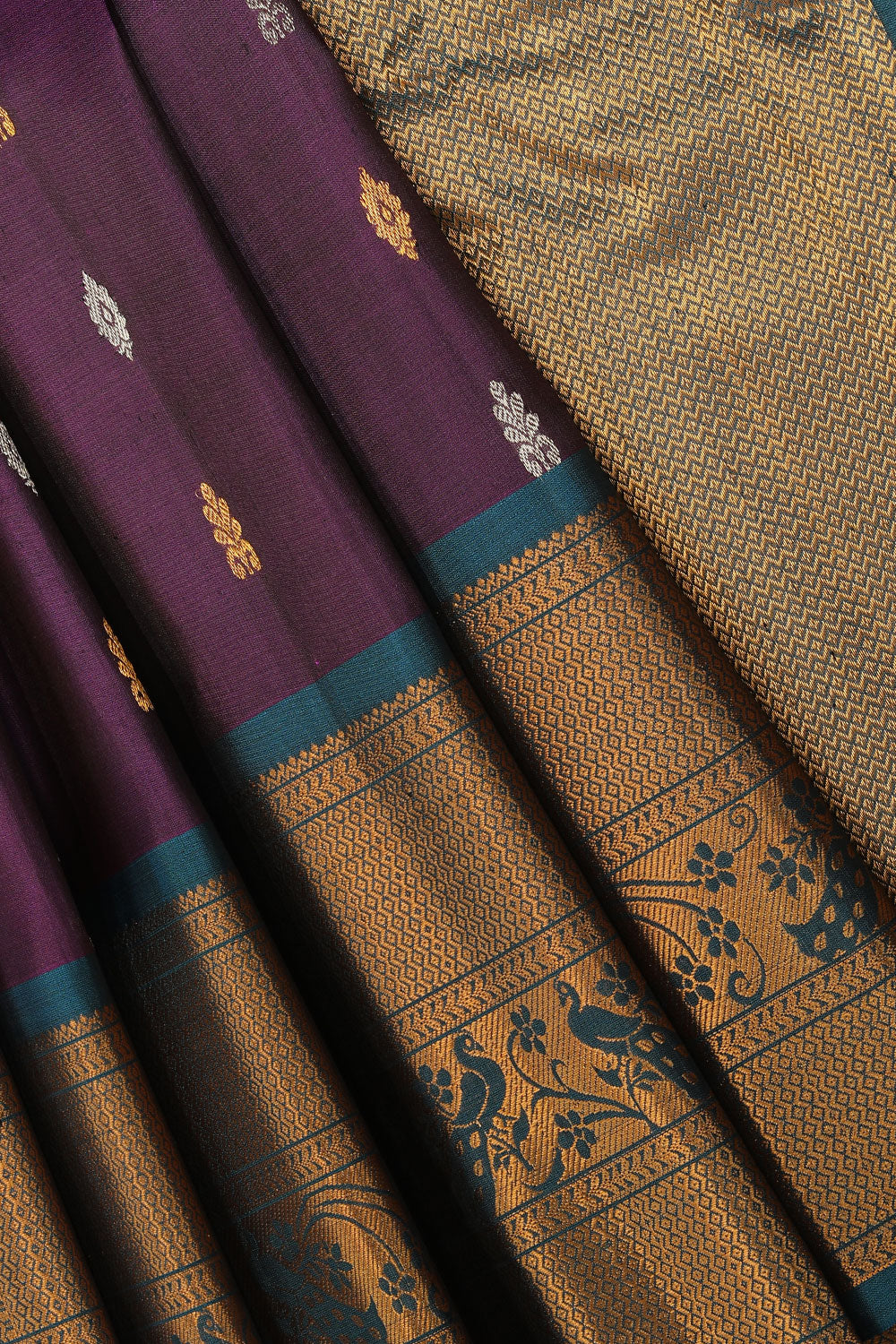 Gadwal Silk Violet Saree