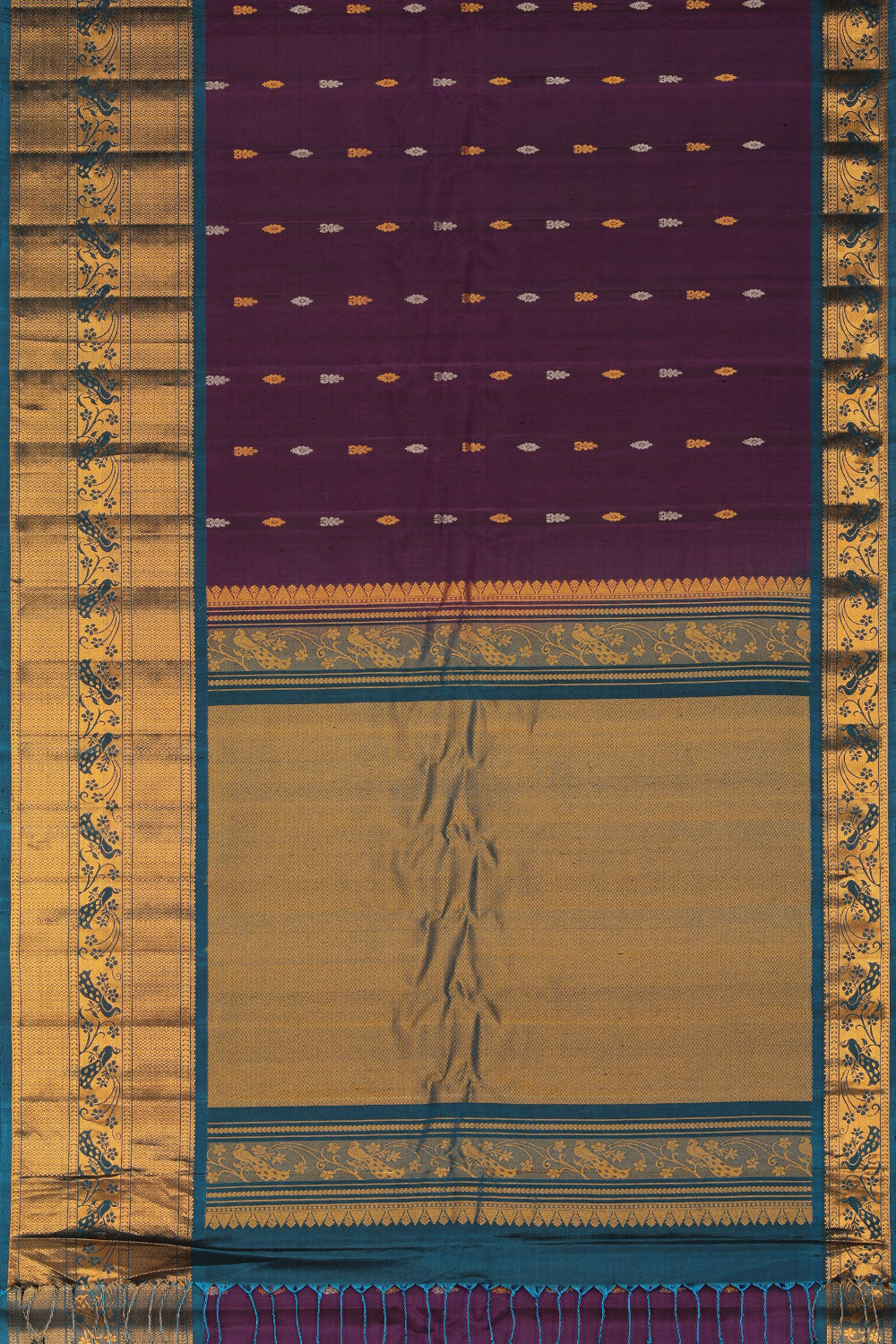Gadwal Silk Violet Saree