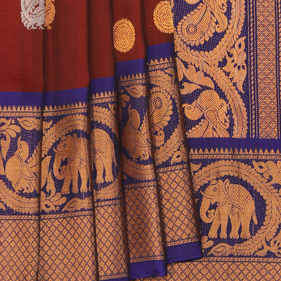 Gadwal Silk Maroon Saree