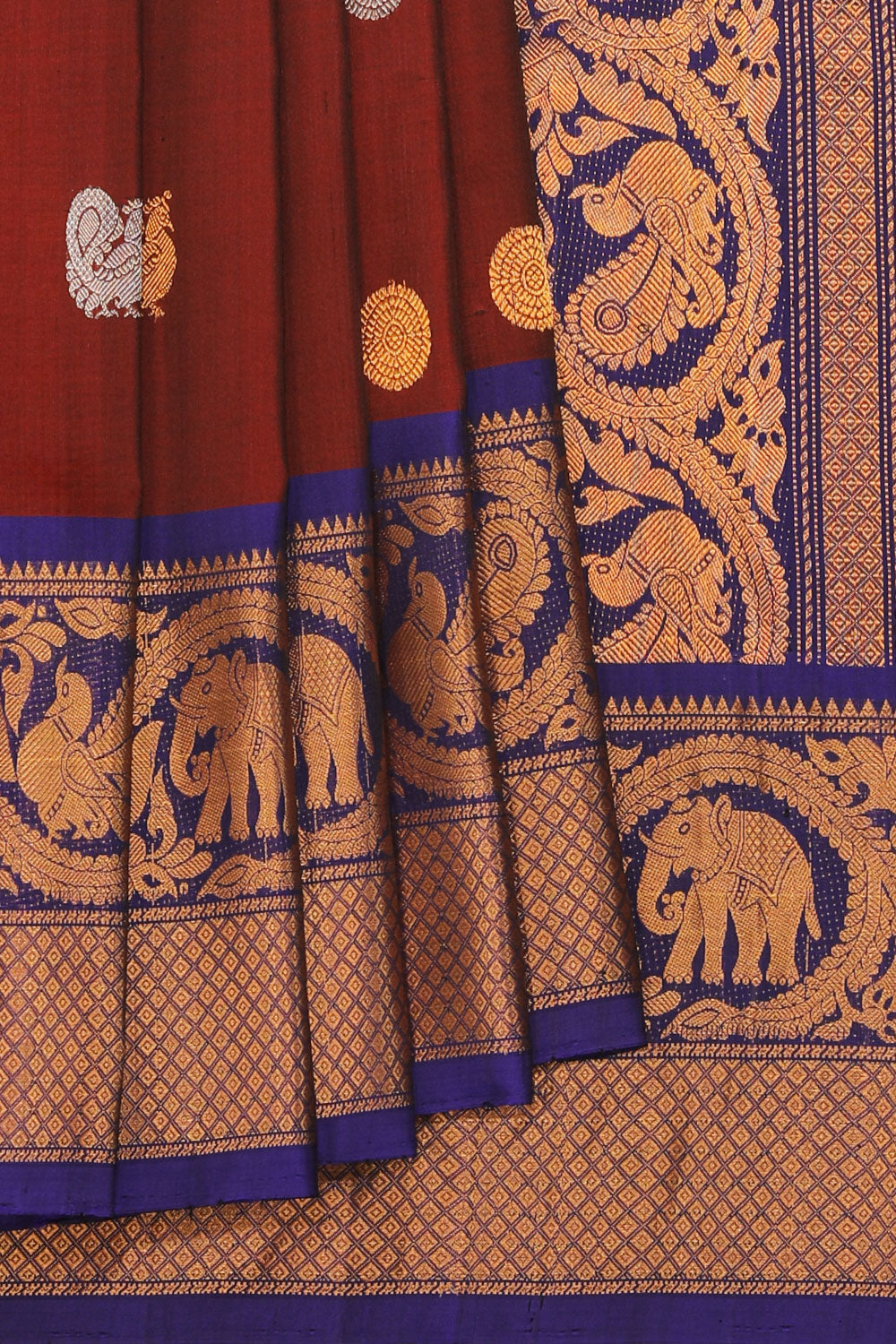 Gadwal Silk Maroon Saree