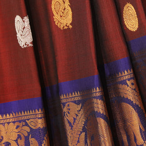 Gadwal Silk Maroon Saree