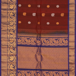 Gadwal Silk Maroon Saree