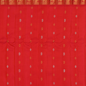 Gadwal Silk Coral-Orange Saree