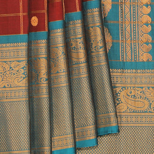 Gadwal Silk Maroon Saree