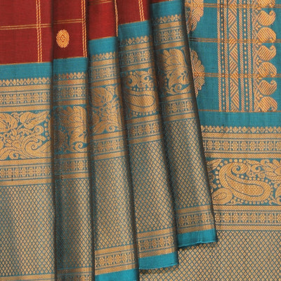 Gadwal Silk Maroon Saree