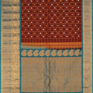 Gadwal Silk Maroon Saree