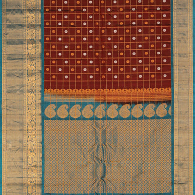 Gadwal Silk Maroon Saree