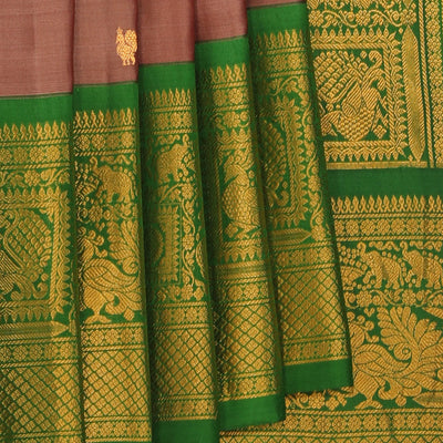 Gadwal Silk Brown Saree