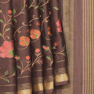 Crepe Silk Grey Saree