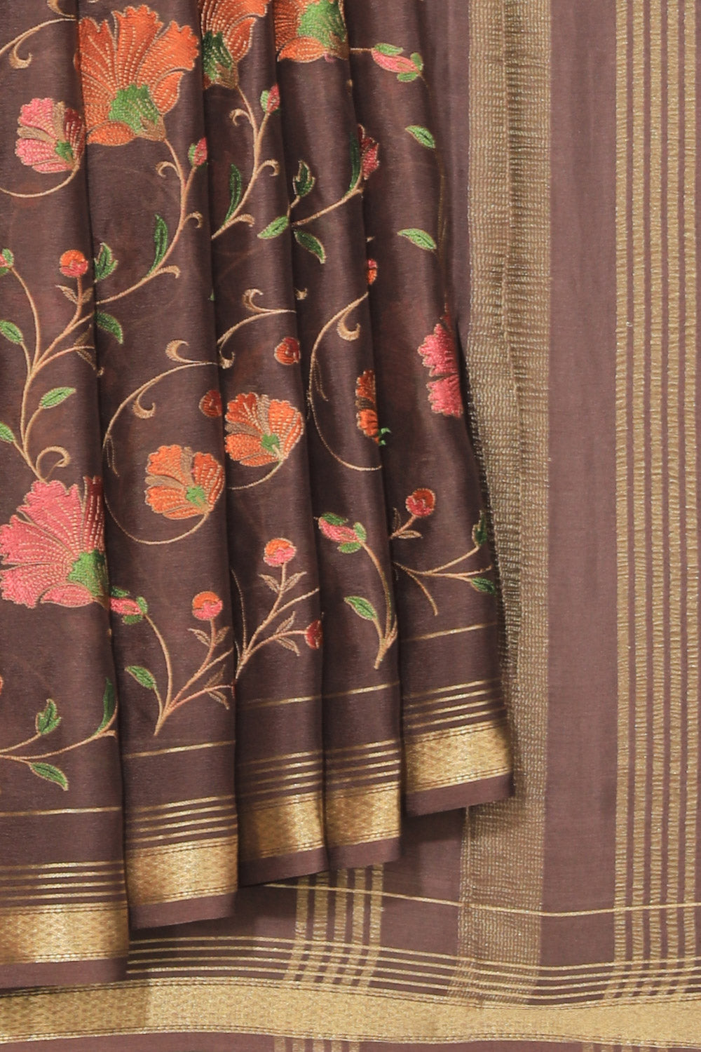 Crepe Silk Grey Saree