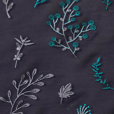 Crepe Silk Navy Blue Saree