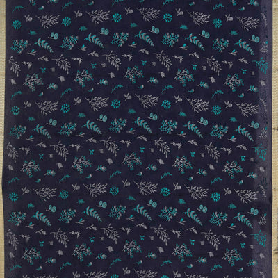 Crepe Silk Navy Blue Saree