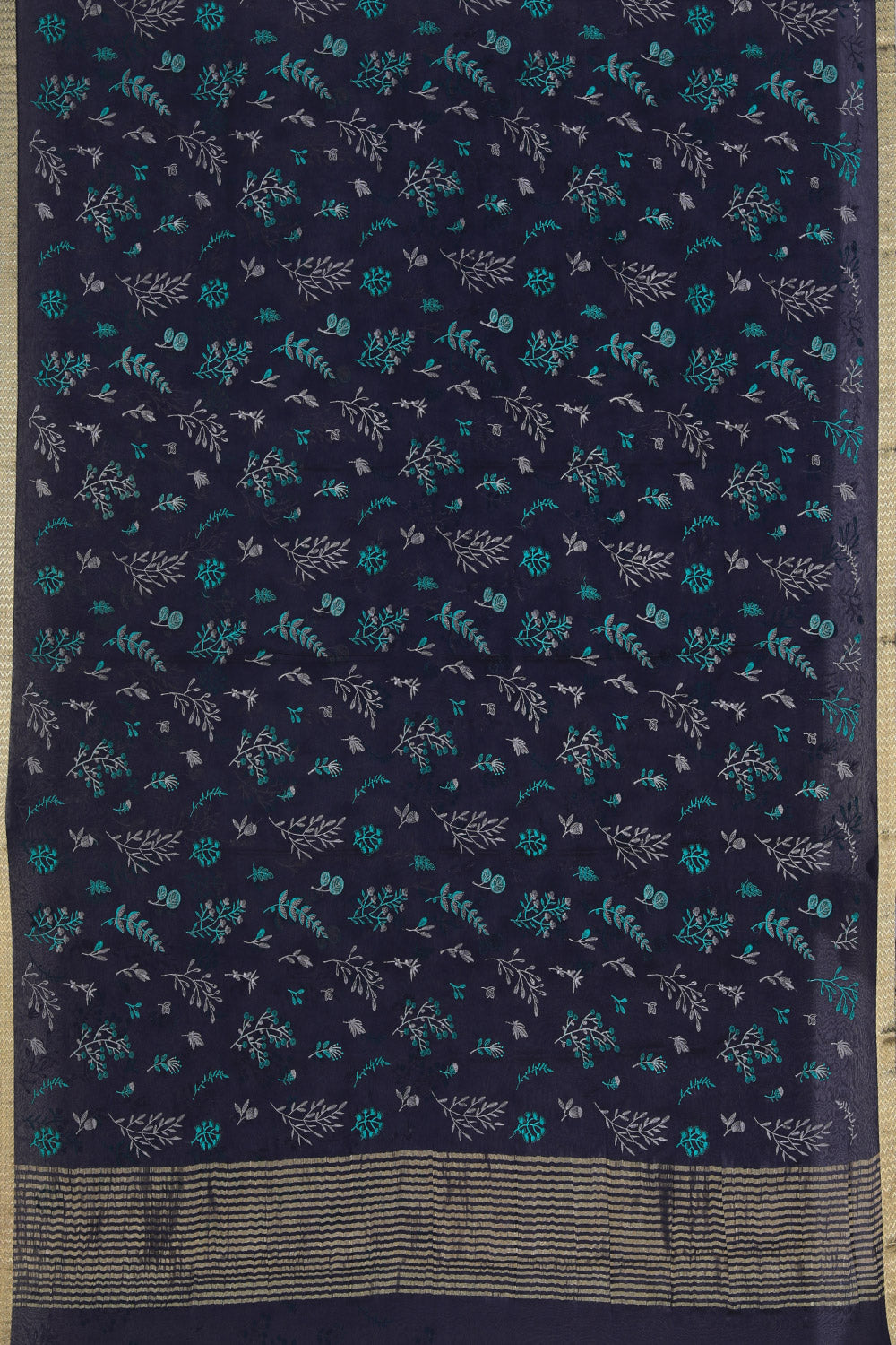 Crepe Silk Navy Blue Saree